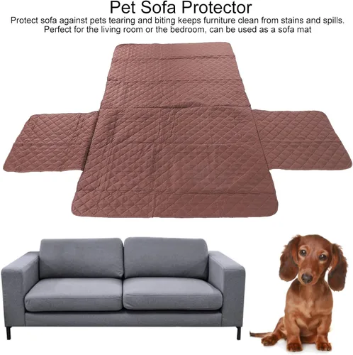 Vista 9 de Protector de sofá para mascotas, funda impermeable para muebles con material de tela suave para perros y gatos, tapete lavable para sala de estar