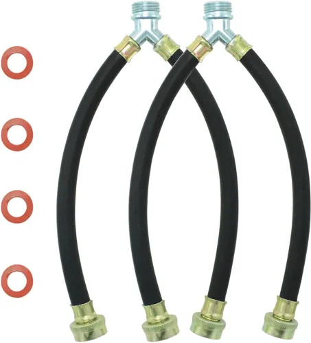 Vista 6 de TT FLEX Conector de manguera mezcladora en Y para lavadora de goma, accesorios de 3/4", longitud de 1 pie (12")