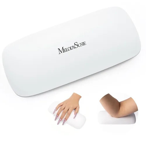 Vista 10 de MelodySusie Reposabrazos para uñas, cojín de cuero sintético suave, reposamanos portátil para arte de uñas de gel acrílico, fácil de limpiar
