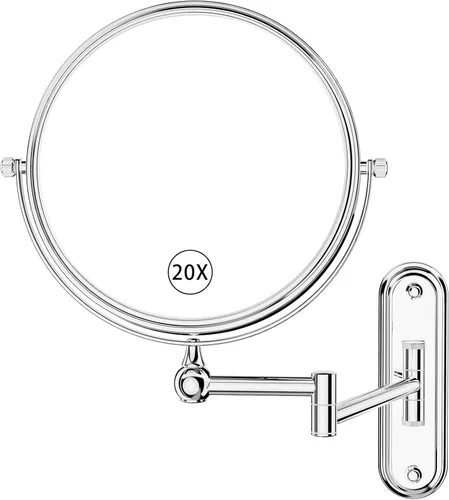 Vista 9 de GURUN Espejo de maquillaje con aumento de 8 pulgadas montado en la pared para baño bronce 20x