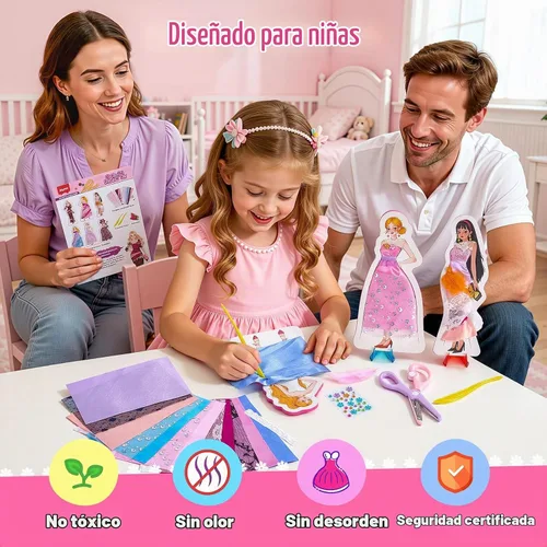 Vista 9 de JoyCat Kit de arte Poke de diseño de moda para niñas, 6 maniquíes sin coser