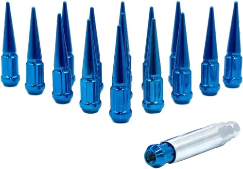 Vista 8 de Piezas de accesorios de rueda, 20 piezas de 1/2 "-20 roscas estriadas de 3.35 pulgadas de largo, tuercas hexagonales negras para Ford Mustang Jeep