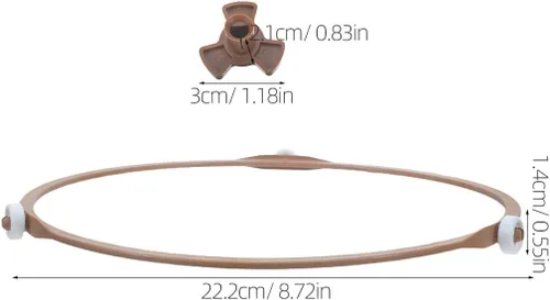 Vista 2 de Microwave Turntable Roller Ring Support Kit 22.2cm 2 Sets ABS Glass Tray Replacement Part, Smooth Rolling Quiet Operation, Kitchen Use for Microwave