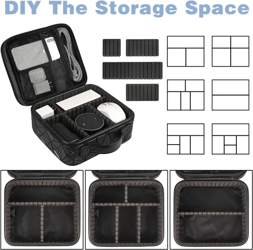 Vista 3 de MATEIN Estuche organizador de cables con divisor ajustable, bolsa de archivo de cable de DJ para equipo de DJ, instrumentos de sonido y accesorios