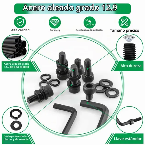 Vista 5 de 860 tornillos métricos M2-M5, kit de tornillos hexagonales