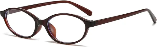 Vista 17 de Lentes ovalados retro para mujeres y hombres, vintage ovalados de los años 90, lentes de luz azul Y2K de cara pequeña, anteojos falsos