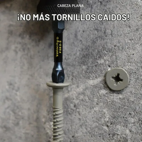 Vista 6 de Conjunto de tornillos de concreto Velocity 2 1/4 (Cabeza plana, 1/4") – Incluye 12 piezas de tornillos de mampostería de alto rendimiento