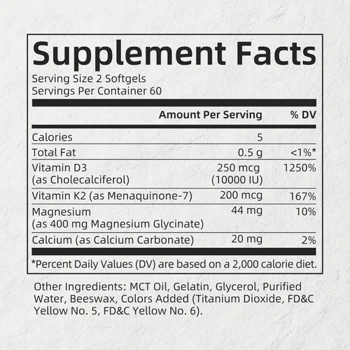 Vista 9 de Alliwise D3 K2 Vitamin 10000 IU with Magnesium Complex Softgels, 120 Count