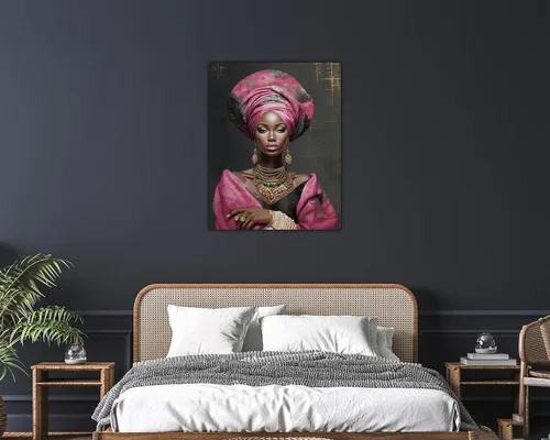 Vista 292 de Arte de pared afroamericano, decoración de rey y reina bailarín negro para sala de estar, arte de pareja de amor negro para dormitorio, lienzo