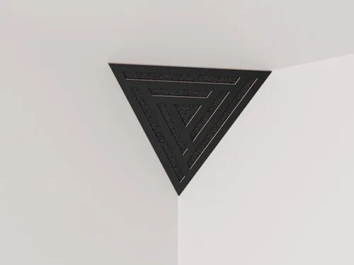 Vista 21 de (Paquete de 2) — Panel acústico de absorción de sonido y difusión para esquinas de techo, trampa de bajos «Triángulo-REDONDOS» de espuma acústica