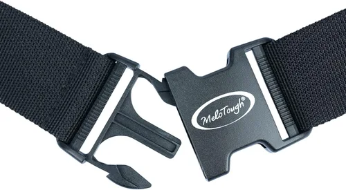 Vista 4 de MELOTOUGH Cinturón de red con hebilla para herramientas, cinturón de 2 pulgadas de ancho, estilo simple negro para carpinteros y contratistas