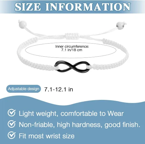 Vista 3 de Generic Pulseras a juego para parejas, regalos del día de San Valentín para él ella, regalos de relación a larga distancia, forma de la pulsera