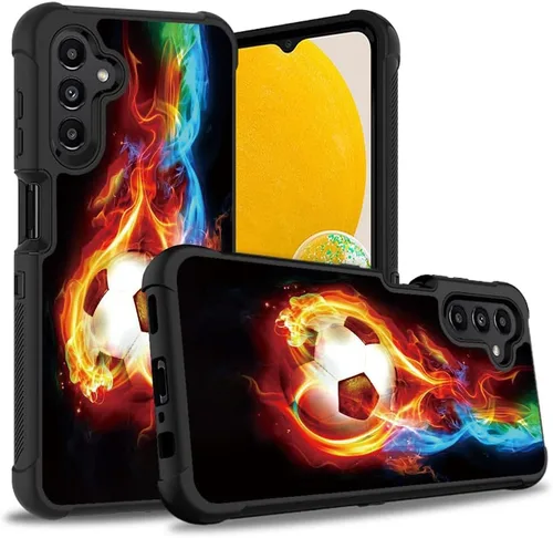 Vista 11 de Funda protectora para Samsung Galaxy A13 5G, resistente 3 en 1, de plástico duro híbrido y silicona suave, a prueba de golpes, funda protectora