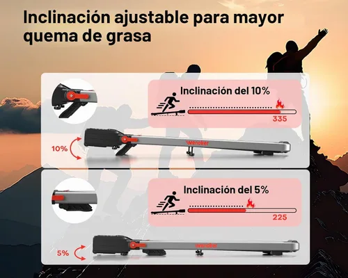 Vista 2 de Wenoker Caminadora para el hogar, almohadilla compacta con mango de seguridad, caminadora de escritorio con pantalla LED, caminar y correr