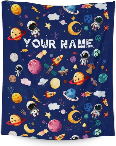 Vista 13 de Regalos de planeta – 30 x 40 pulgadas Lindas mantas amantes de los planetas para niños – Manta suave y mullida azul para regazo y oficina