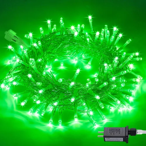 Vista 22 de JMEXSUSS - Tira de 100 luces led para interiores, 8 modos, enchufables, parpadeantes, 33 pies, luces navideñas para exteriores, a prueba de agua