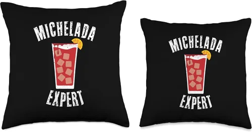 Vista 3 de Michelada y Cerveza Michelada Expert Mexican Cerbeza Coctel Limon Spicy Camaron - Almohada de 16 x 16 pulgadas, multicolor