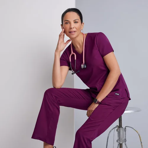 Vista 3 de Grey's Anatomy Classic Aubrey - Pantalones médicos con 3 bolsillos Bahama