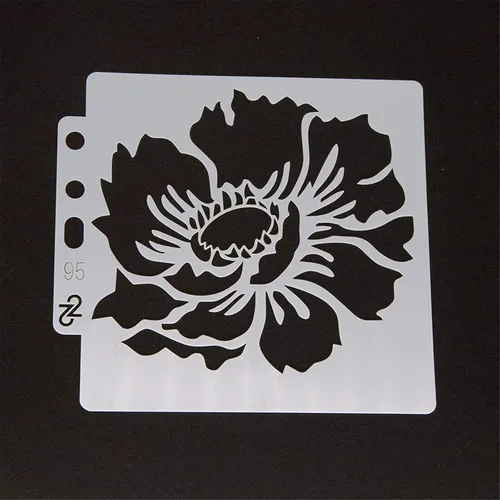 Vista 4 de Plantillas de pintura de plástico PET con diseño hueco de flores, perfectas para diseño textil, decoración de pared, ventana, papel, álbumes