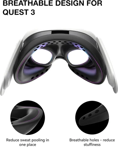 Vista 6 de APEXINNO VR Silicone Face Pad Cover and Replaceable Breathable Face Cover for Meta Quest 3 Accessories