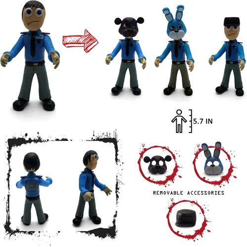 Vista 7 de Toysvill Inspired by Five Nights at Freddy Game Figuras de acción de colección de juguetes (FNAF) de juguete, juego de 6 piezas, altura de 6