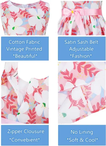 Vista 36 de Vestido de verano para niña, de algodón, con diseño floral