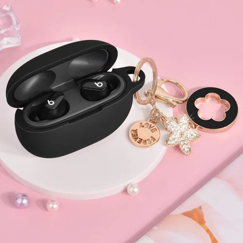 Vista 6 de VISOOM Funda compatible con Beats Studio Buds 2021, funda de transporte suave de silicona Beats Studio Buds, funda protectora de carga inalámbrica