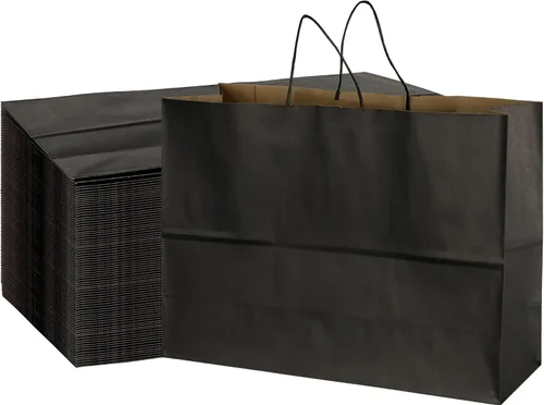 Vista 12 de BLEWINDZ 70 bolsas de papel grandes con asas, 16 x 6 x 12 pulgadas, bolsas de compras de papel multicolor para pequeñas empresas, bolsa de regalo 10