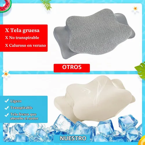 Vista 3 de Hahafelt Funda de almohada de cuello cervical refrescante, beige