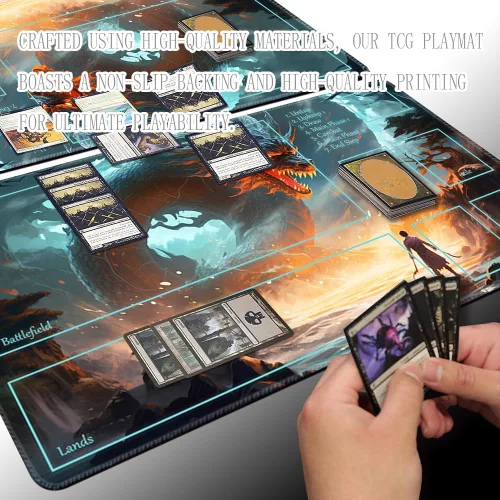Vista 4 de MTG - Tapete de juego de tamaño 24 x 14 pulgadas, impresión antideslizante, ideal para entusiastas de los juegos de cartas, tapete de juego TCG