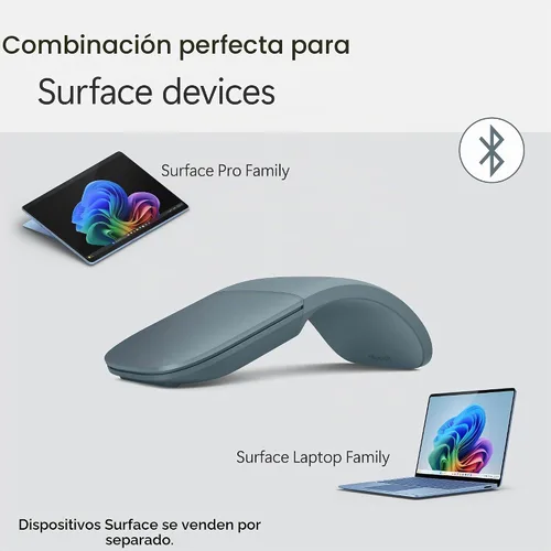 Vista 5 de Ratón Microsoft Surface Arc Bluetooth, ultradelgado y ligero, se aplana para mayor portabilidad, panel de desplazamiento completo, compatible
