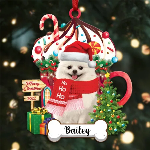 Vista 132 de Amantes de los perros de Navidad – Navidad de perros disponibles para muchos perros Shi Tzu – Adorno con forma personalizada, adorno de Navidad