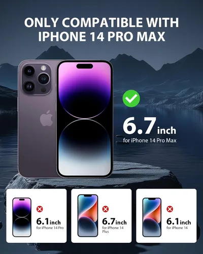 Vista 2 de GIGIKISS - Paquete de 3 protectores de pantalla de privacidad para iPhone 14 Pro Max 6.7, dureza 9H+, inastillable, cobertura de borde completo