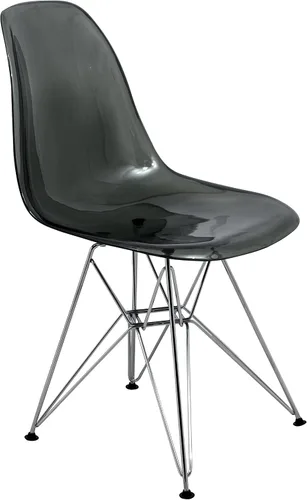 Vista 17 de LeisureMod Cresco - Comedor acrílico, base Eiffel cromada moderna y diseño de respaldo curvo, silla auxiliar ergonómica y ligera para el hogar