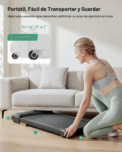Vista 6 de UREVO Smart Walking Pad, Compact Under Desk Treadmill with Double Shock Absorption, Quiet Operation, Workout APP with Track Insights and MIIT Mode