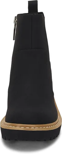 Vista 4 de Botines Chelsea con suela de lengüeta para mujer, sin cordones, tacón grueso de bloque medio, cremallera lateral elástica, botines de otoño e