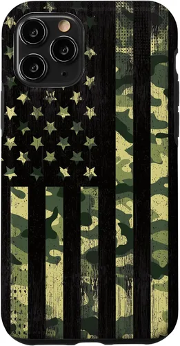 Vista 27 de iPhone 16 American Flag Camo Camouflage Black Patriotic Pride Case