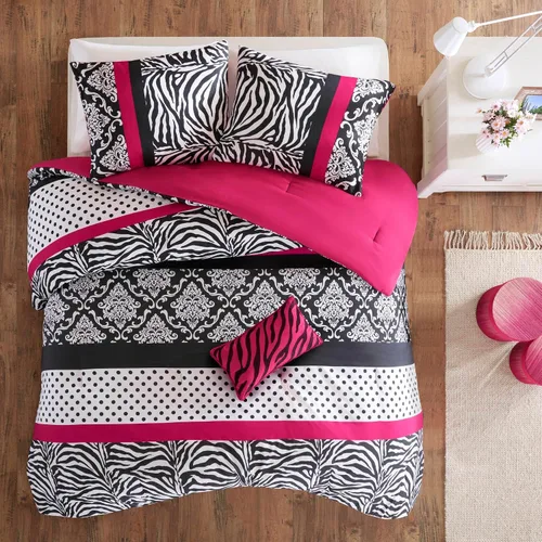 Vista 3 de Intelligent Design - Juego de edredón para dormitorio divertido - Ropa de cama moderna para todas las estaciones con estampado de lunares, capa