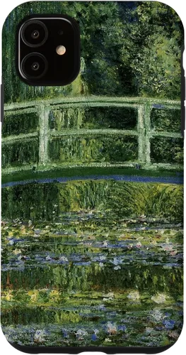 Vista 8 de Monets - Carcasa para iPhone 17 con diseño de lirios de agua y puente japonés
