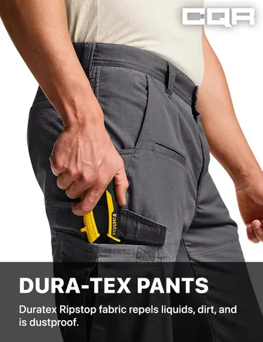 Vista 6 de CQR Pantalones tácticos de invierno para hombre, pantalones de trabajo térmicos para senderismo, pantalones cargo con forro polar para nieve y esquí