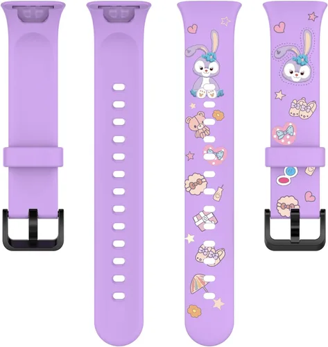 Vista 8 de Lijinlan Bandas de repuesto compatibles con Xiaomi Mi Band 7 Pro Strap mujeres hombres, impresión colorida linda piel floral suave flexible silicona