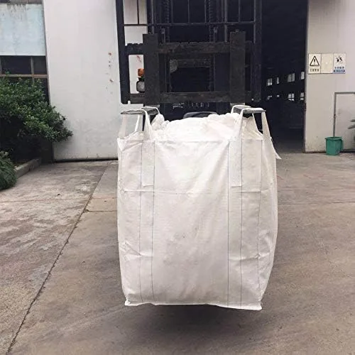 Vista 4 de Paquete de 5 bolsas FIBC a granel, 1 tonelada, 35 pulgadas de largo x 35 pulgadas de ancho x 43 pulgadas de alto, 2200 libras SWL, resistente