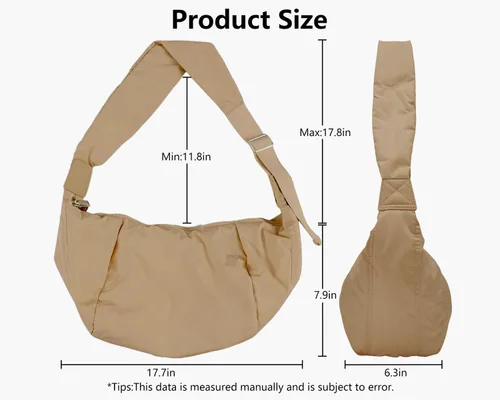 Vista 6 de Plusfeel Bolsos cruzados acolchados para mujer, bolso de hombro grande de moda estilo Hobo Crescent