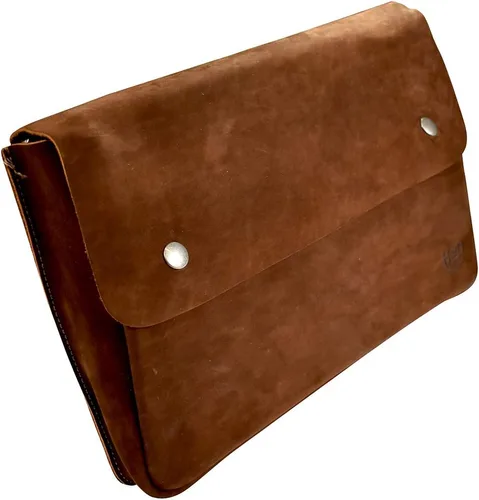Vista 3 de Hide & Drink, Carpeta de cuero vintage, soporte para documentos, estuche para archivos, cartera de documentos y carpeta sin tirantes, bolsa de mano