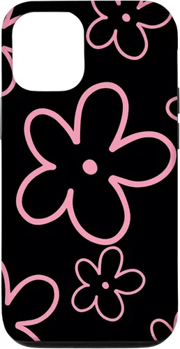 Vista 28 de Pink Black Flower Retro Modern Boho Floral Aesthetics Case for iPhone 17
