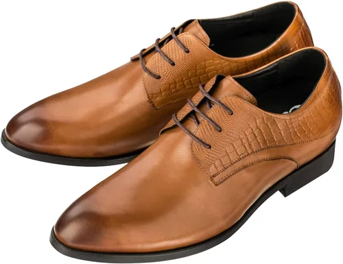 Vista 4 de CALTO Zapatos elevadores de altura de 3 pulgadas más altos - Zapatos de vestir de cuero - Zapatos de vestir para hombres invisibles elevados