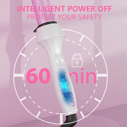 Vista 6 de DAN Technology - Varita rizador de 1 pulgada, temperatura ajustable, barril de cerámica impregnada de turmalina, voltaje dual, apagado automático