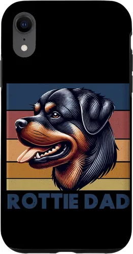 Vista 24 de Rottweiler Dad Rottie Father Dog Parent Father's Day Retro Case for iPhone 16