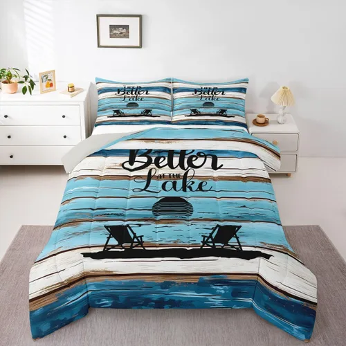 Vista 28 de Erosebridal Juego de edredón de ancla náutica, juego de ropa de cama con brújula oceánica, tamaño individual para niños, adolescentes y adultos