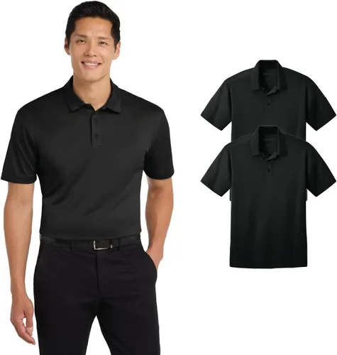 Vista 26 de Port Authority Polo unisex de seda Touch Performance Negro